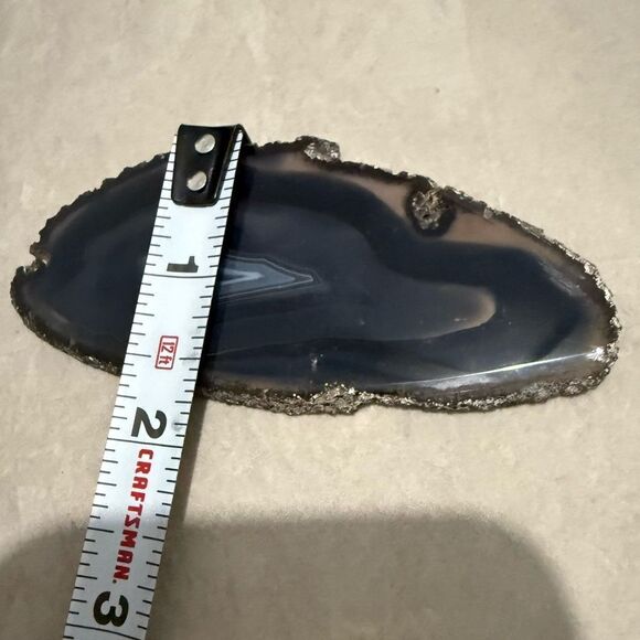 Polished Black Agate Slice – Natural Stone for Display or Crafts - Picture 6 of 16